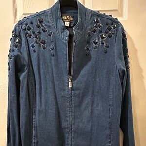 Bob Mackie Studded Denim Jacket